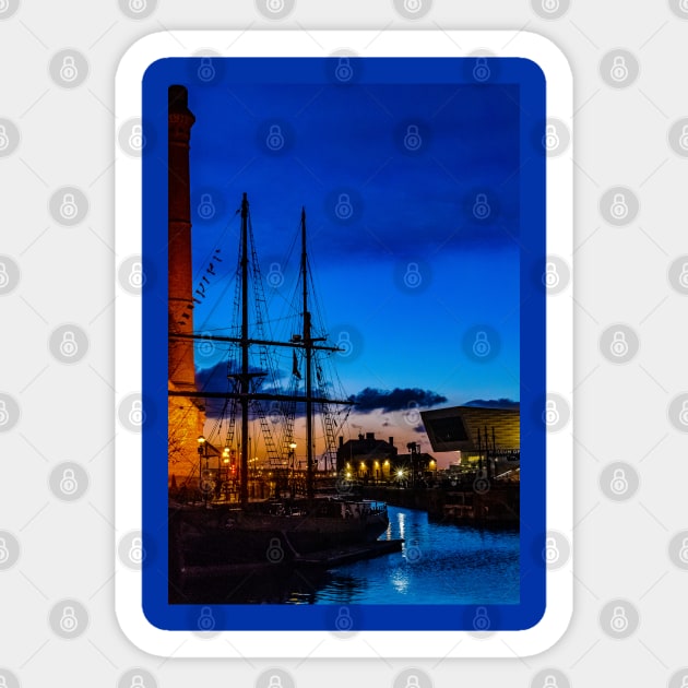 Liverpool Albert Docks at Sunset Sticker by kwnphotography